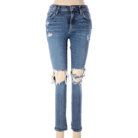 AGOLDE Sophie Distressed High Rise Crop Skinny Jeans - Picture 3 of 7